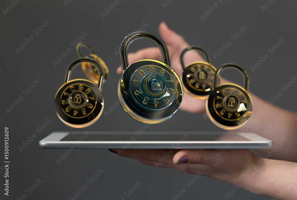 Aufkleber Secure your digital life! Learn about robust password practices and encryption for ultimate data protection.