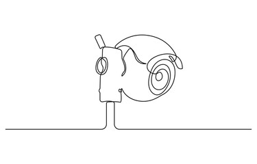 Continuous one line drawing of CCTV video camera surveillance system for monitoring security. Editable vector, One line drawing of CCTV security camera mounted on wall.