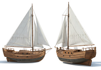 Obraz premium 3D Model: Vintage Sailing Ships