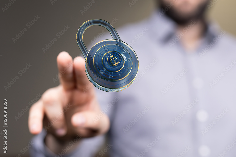 Aufkleber Protect your information online.  Learn about cybersecurity best practices and password management.