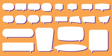 Obraz premium Set of speech bubble. Speech bubble comic symbol. Speech bubbles, balloons. Talking, speaking, chatting, screaming, laughing, thinking, dreaming bubbles.
