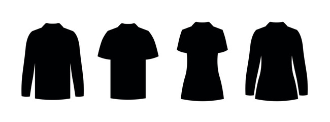 Polo Shirt Men And Women Black Template, 