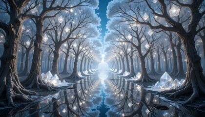 Abstract blue winter background with water drops and a cool sky feeling