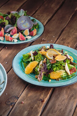 Delicious salads with sweet dressing