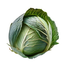 Obraz premium Fresh Green Cabbage Isolated on White Background