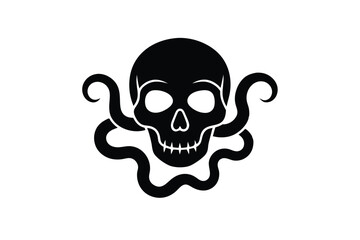 skull with snakes vector icon