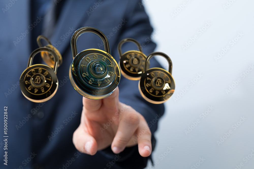 Aufkleber Secure your digital assets.  Learn about robust password practices and data encryption.