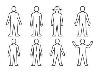 Human body outline icons for communication and expression concepts