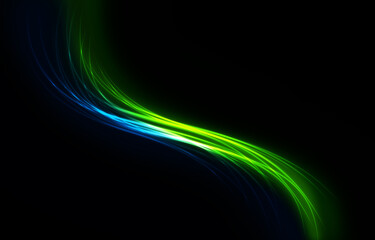 abstract blue , green and white wave