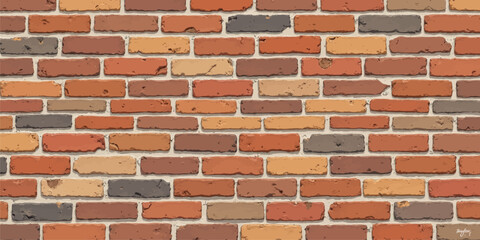 Obraz premium Rustic Brick Wall Texture: Warm Tones and Earthy Charm