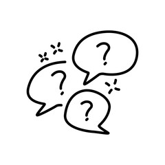 Question bubbles line icon. Ask help sign. Faq questionnaire symbol. Quality design element. Line style question bubbles icon.