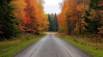Obraz premium road in autumn forest