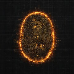 Glowing fingerprint graphic