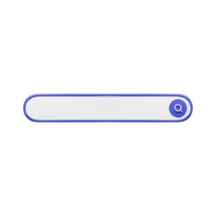 3D Render of a Purple and White Search Bar with Magnifying Glass Icon