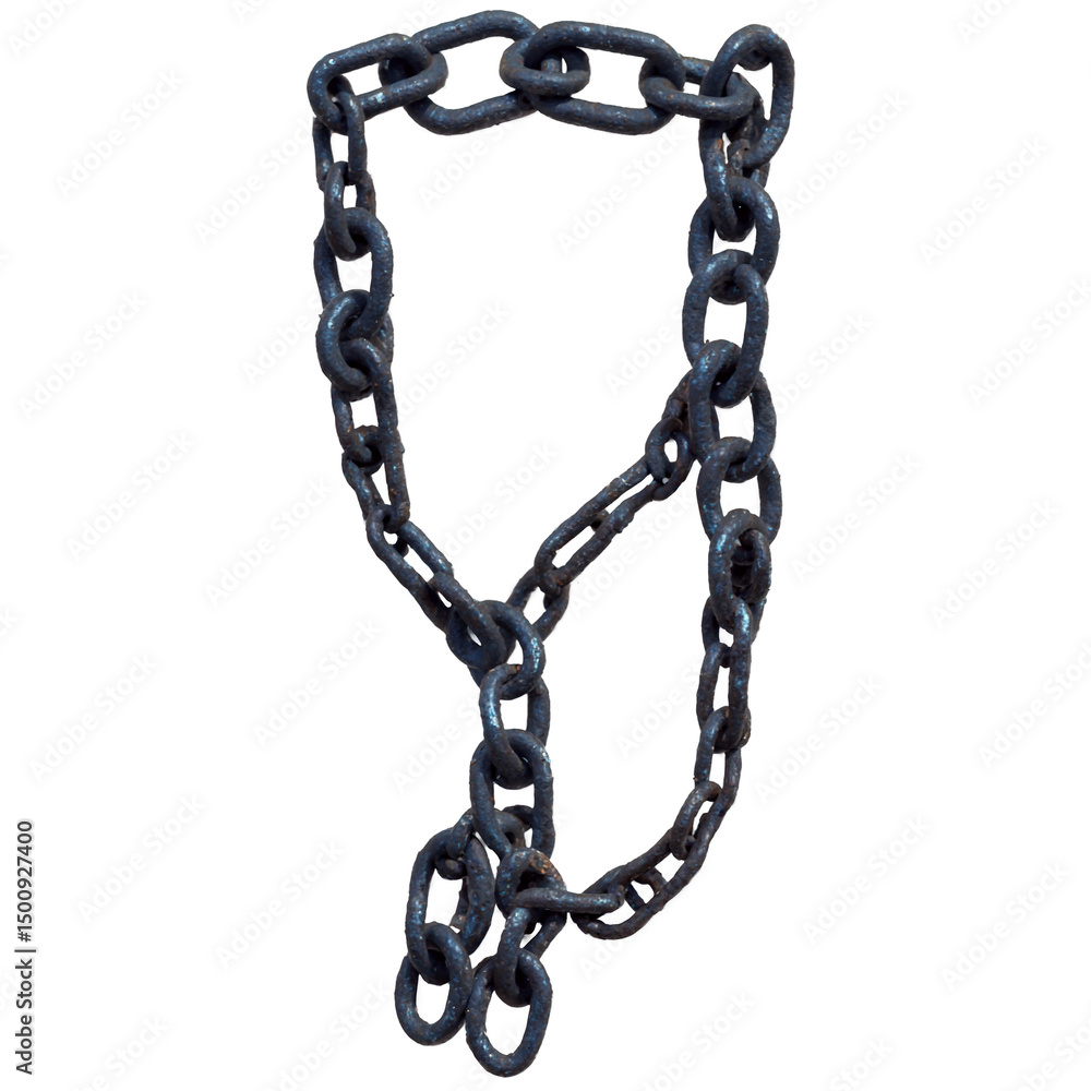 Poster iron chain medieval object item transparent background isolated png stock