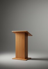 Wooden Podium Isolated on a Light Gray Background a Photo of Structure