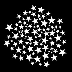 Abstract Geometric Pattern with White Stars. Silhouette of Gobos Stars Light Texture Pattern, Light Shadow Effect. 3d Rendering