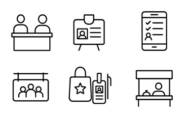 Business and event icons for office and conference design projects
