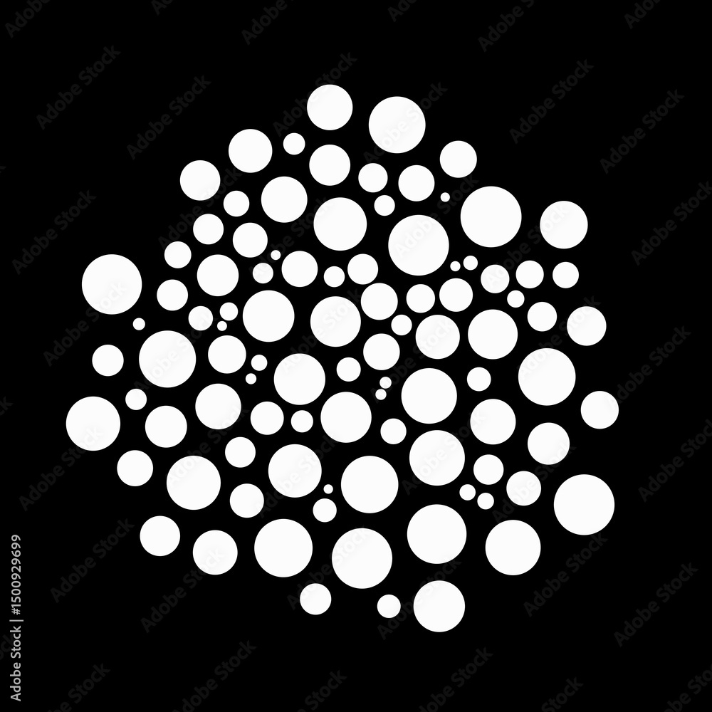 Fototapete abstract geometric pattern with ray white dots. silhouette of gobos dots window light texture patter