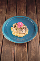 Delicious pasta with meat and sauce