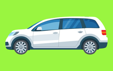 sleek white SUV side profile illustration