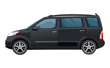 sleek black SUV side profile illustration