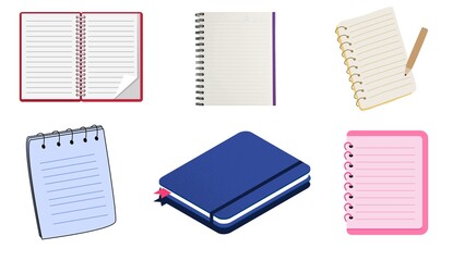 set of colorful notebook