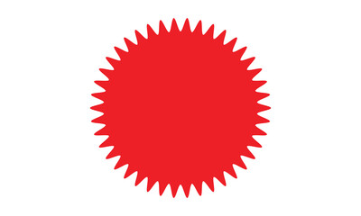 Red starburst, burst, badge, seal or label flat vector icon for apps eps 10. 