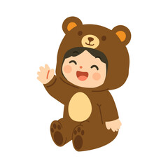 Little Girl Wearing Bear Suit