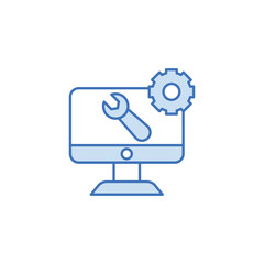 Tv Service icon design with white background stock illustration