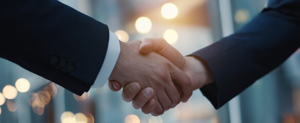 The handshake symbolizing partnership and collaboration in a modern business environment.