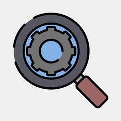 Icon search engine. Internet network elements. Icon in filled line style.