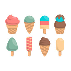 Tasty icecream icon logo flat vector design