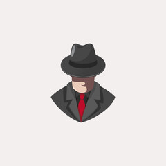 Detective icon logo flat vector design