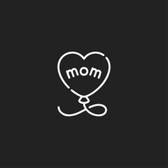 Happy Mothers Day icon logo flat vector design