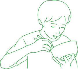 kid eating from a bowl.