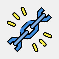 Icon url. Internet network elements. Icon in filled line style.