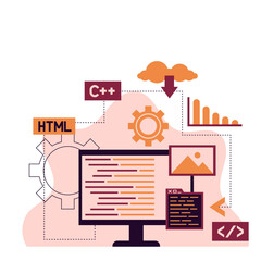Naklejka premium Illustration of Software Development Process