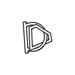 letter D and diamond outline logo