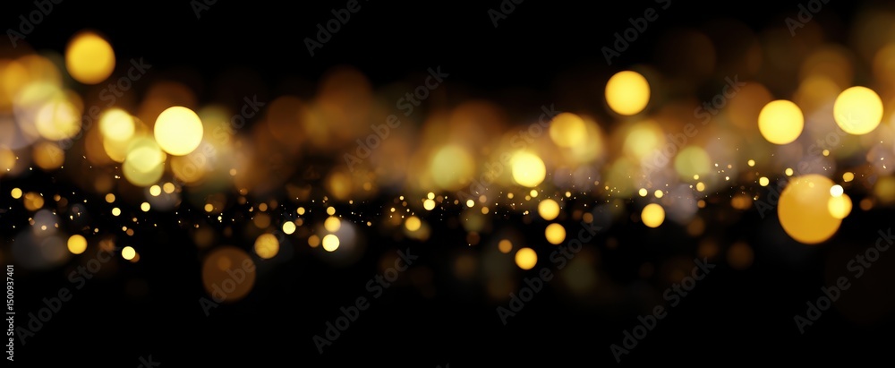 Poster the enchanting golden bokeh lights create a mesmerizing festive atmosphere.