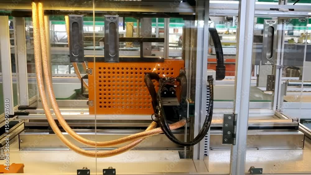 Poster automatic cnc machine robotic laser for cut metal profile square section, welding robot in modern te