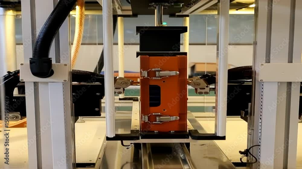 Aufkleber automatic welding robot in a modern factory in operation. robotic pipe welder. automated welding tec