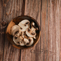 Champignon mushroom on white background
