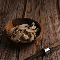 Champignon mushroom on white background