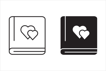  diary icon set, book love for your website design, logo, app, UI Vector design. on white background.


