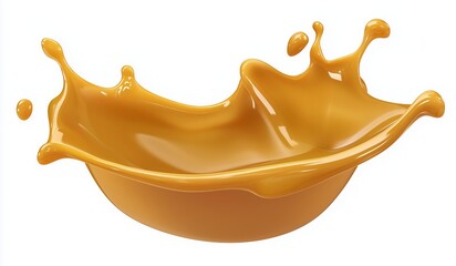 Caramel splash isolated on white background