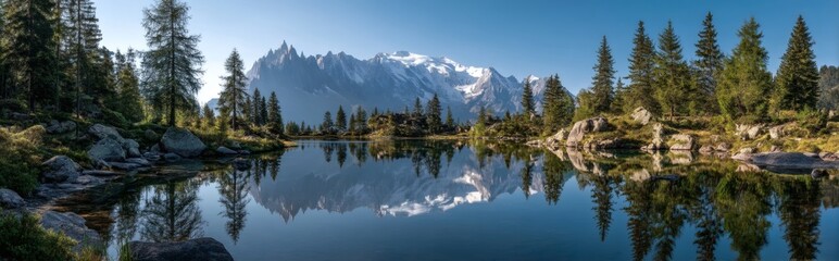 Serene Mountain Lake Landscape