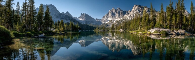 Serene Mountain Lake Scenery