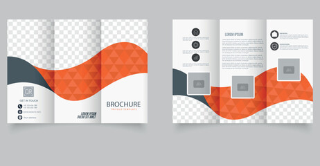 Red Trifold Brochure Template for Business and Marketing