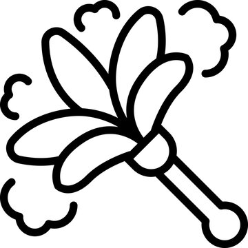 black and white feather duster cleaning clip art preview